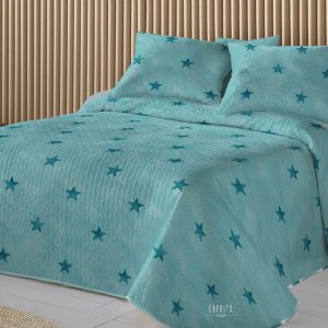 COLCHA REVERSIBLE TERMOSELLADA | RONY AZUL | FUN&DECO